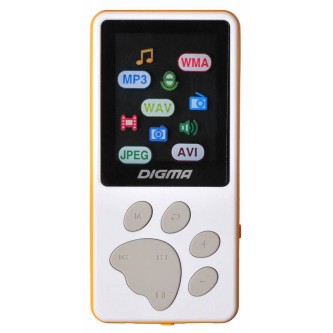 mp3 плеер Digma S3 4Gb белый/оранжевый