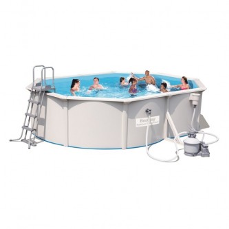 Стальной овальный бассейн 500х360x120 см с песочным фильтром Bestway Hydrium (полный комплект со скиммером)