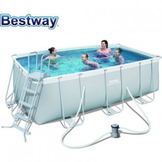 Бассейн Bestway Rectangular Power Steel Frame 412х201х122см
