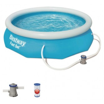 Бассейн с надувным бортом Bestway 57270, с фильтр-насосом, 305х76 см, 3800 л
