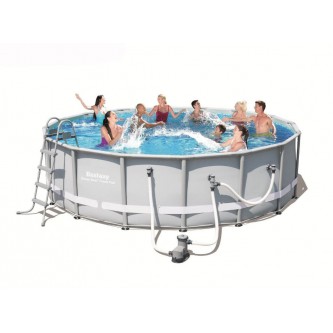 Каркасный круглый бассейн 549х132 см Bestway бежевый