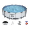 Бассейн каркасный Bestway, 396х122 см, Steel Pro Max, фильтр-насос, лестница, тент, 12690 л