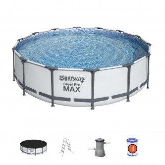 Каркасный бассейн Steel Pro Max 457х107см, 56488, (фил.-насос 3028л/ч, лестница, тент)
