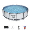 Бассейн каркасный BESTWAY Steel Pro Max 16015л 457х122см, с фильтром-насосом, лестницей и тентом