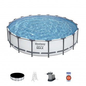 Каркасный бассейн Bestway 549х122см Steel Pro Max , 23062л, фил.-насос 5678л/ч, лестница, тент