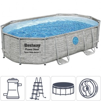 Бассейн каркасный Bestway 488x305x107 см (комплект с песочным фильтром)