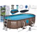 Каркасный бассейн Bestway овальный Power Steel Swim Vista Set 427х250х100 см, 56714