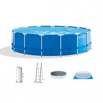 Бассейн каркасный Intex Metal Frame 457х122 см (фильтр, насос, лестница, подстилка, тент) 28242
