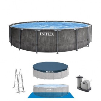 Бассейн каркасный круглый Intex GreyWood Prism Frame Premium 549х122см (полный комплект) арт. 26744