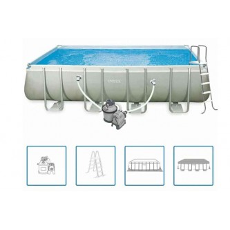 Каркасный бассейн Intex Ultra Frame Pool 549 х 274 x 132 см  ( арт. 28352) +  полный комплект с песочным фильтром