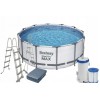 Каркасный бассейн Steel Pro Max 396х122см, 12690л, фил.-насос 3028л/ч, лестница, тент