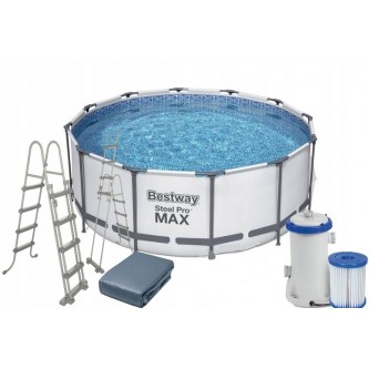 Каркасный бассейн Steel Pro Max 396х122см, 5618W (фил.-насос 3028л/ч, лестница, тент)