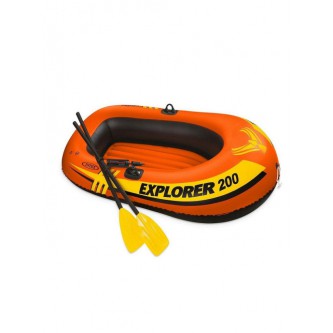 Лодка надувная Intex EXPLORER 200 SET, 2-местная, с ручным насосом и веслами, 185x94x41см