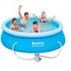 Бассейн с надувным кольцом 244х66 Bestway Fast Set + фильтр-насос 1250 л/час