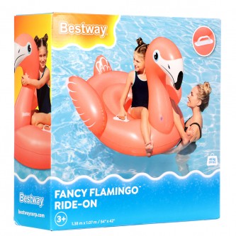 Плот надувной BESTWAY Фламинго 138см, с ремкомплектом, Арт. 41525