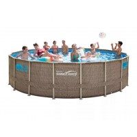 Каркасный бассейн Summer Escapes круглый 457х132 см (полный комплект + комплект для чистки+ фильтр-насос)