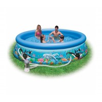 Бассейн с надувным кольцом Intex Easy Set Ocean Reef 305х76см + фильтр-насос