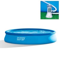 Бассейн бескаркасный с надувным кольцом Intex Easy Set 457x84 +насос