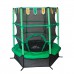 Каркасный батут DFC Jump Kids 55" (пружины амортизирующий трос) 137х137х165 см зеленый/розовый