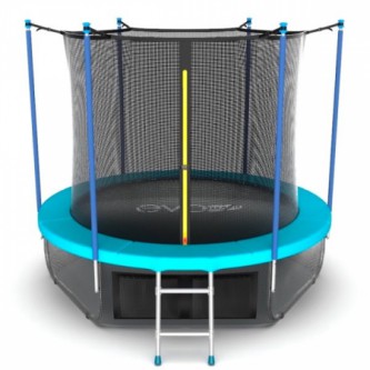 Батут с внутренней сеткой и лестницей + нижняя сеть EVO JUMP Internal 8ft (Германия)