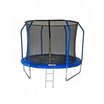 Батут SPORT ELITE Батут 10FT 3.05м GAME фиберглас с принтом, защитной сеткой внутрь, с лестницей FR-50-10FT