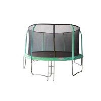 Батут SPORT ELITE GB30201-14FT 4,27м фиберглас с защитной сеткой внутрь и лестницей, салатовый