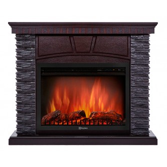 Портал FIRELIGHT Porto 30 камень черный, шпон венге