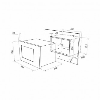 Встраиваемая микроволновая печь MAUNFELD XBMO202S нержавеющая сталь